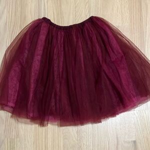Girl’s Jacadi lined tulle skirt burgundy sz 4